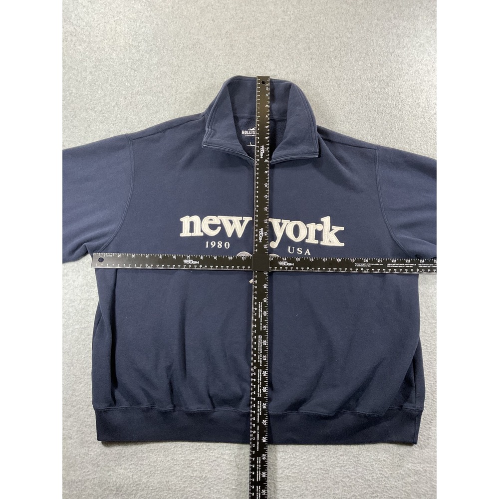 Hollister New York 1980 USA Tennis Quarter Zip Navy Blue Womens L 1390 - Picture 3 of 6
